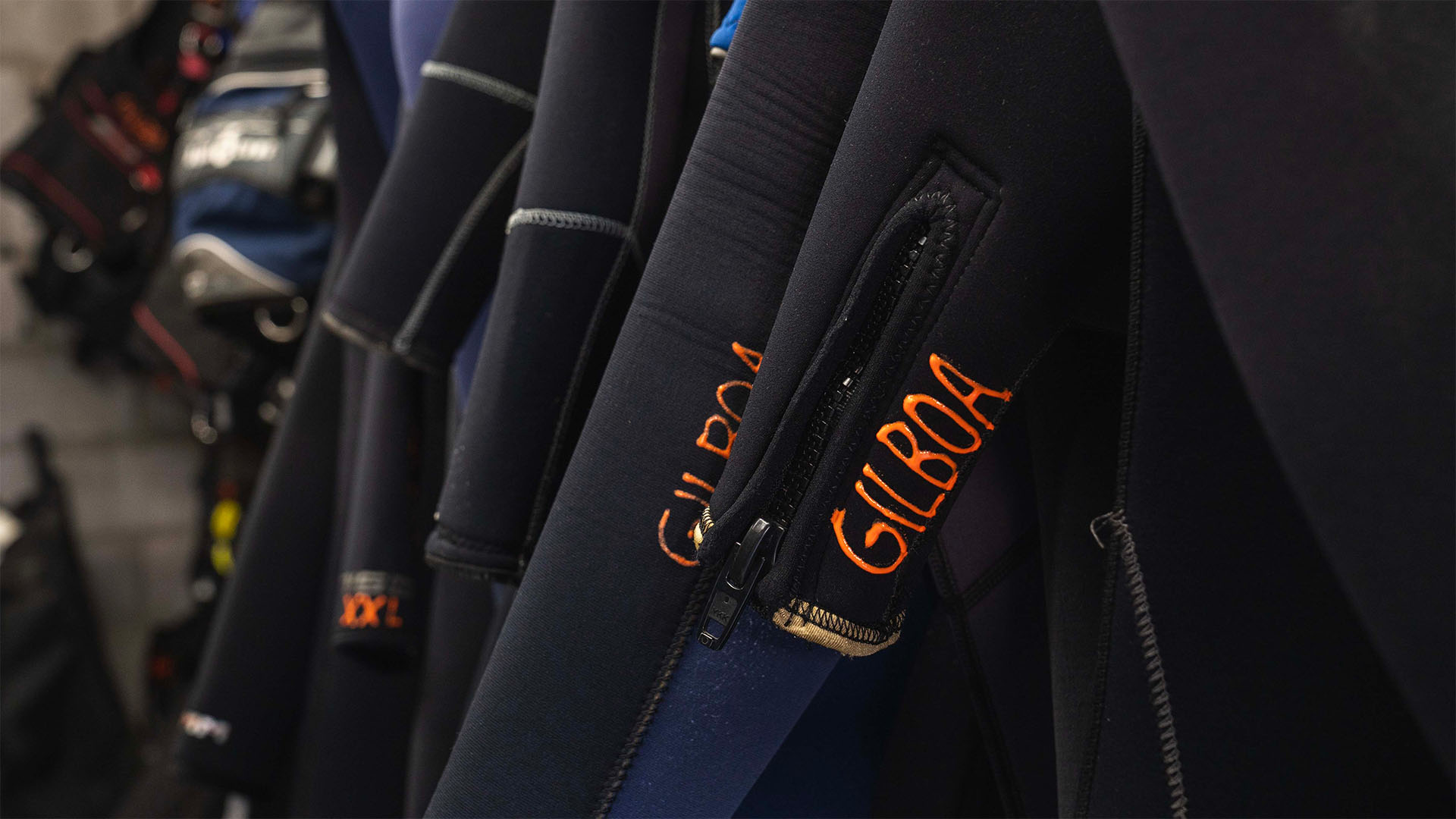 Gilboa Quarry's rental wetsuits and scuba equipment inventory